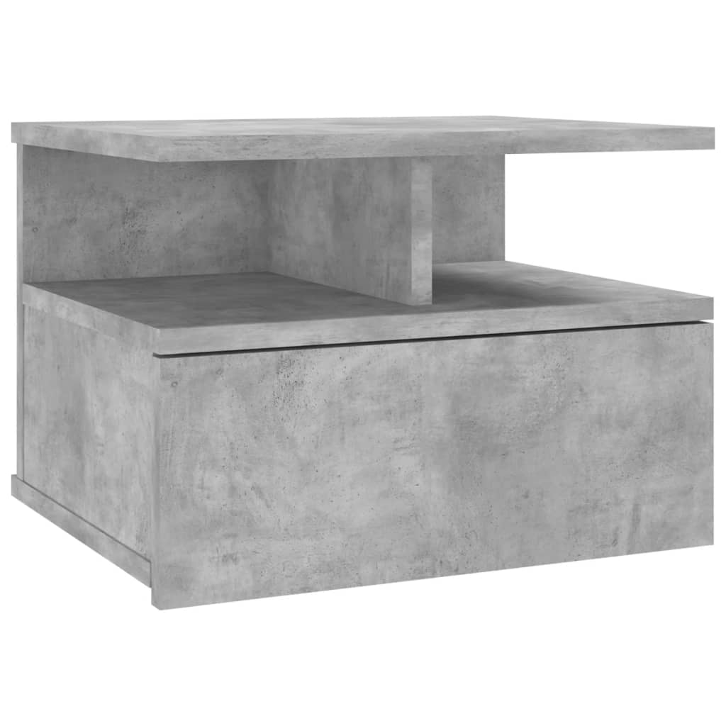 vidaXL Kelluvat yöpöydät 2 kpl betoninharmaa 40x31x27 cm lastulevy
