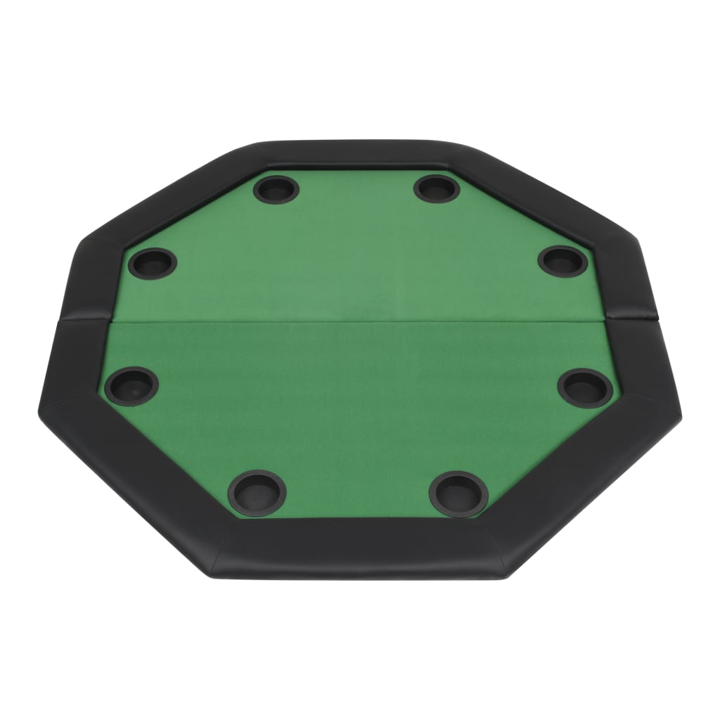 vidaXL Taitettava pokeripöytä 8 pelaajalle kahdeksankulmainen vihreä