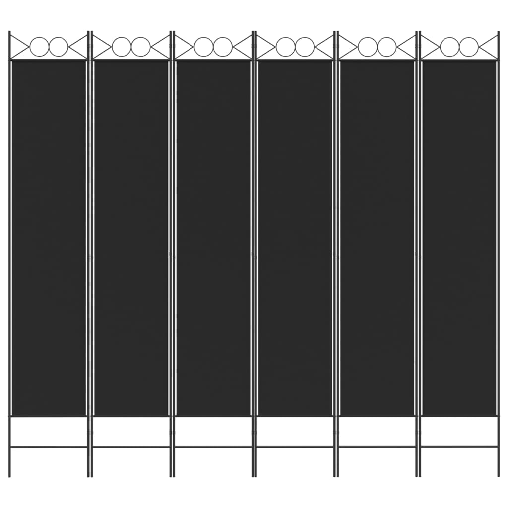 vidaXL 6-paneelinen Tilanjakaja musta 240x220 cm kangas