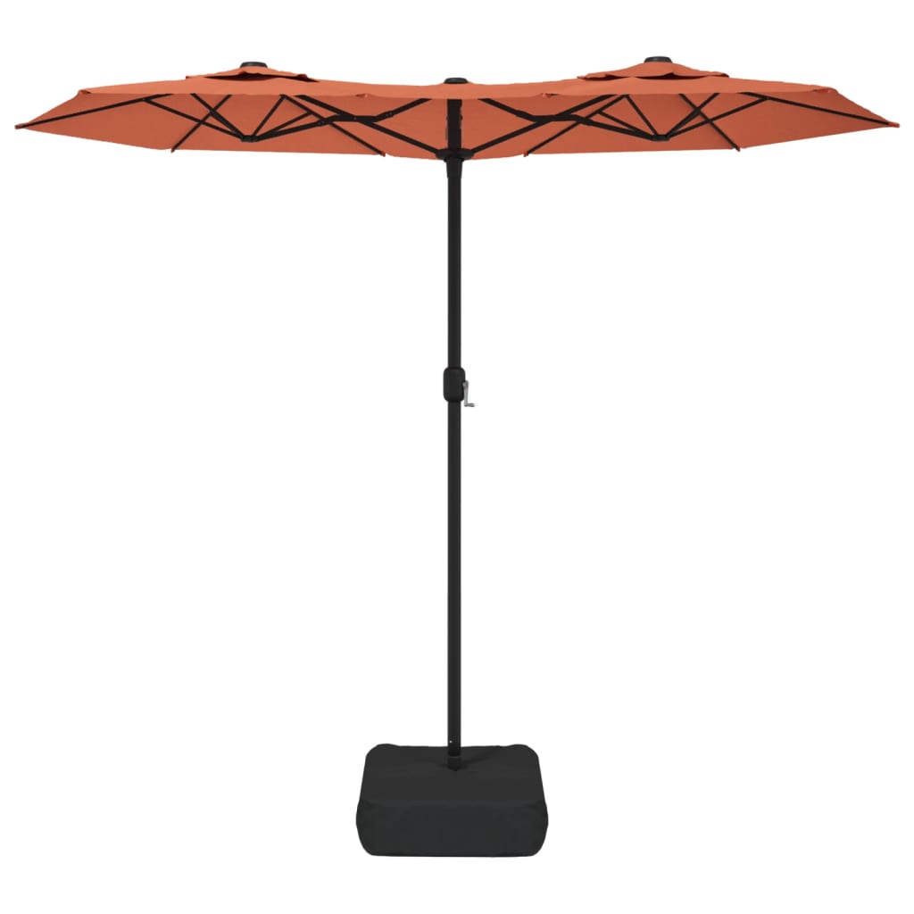vidaXL Kaksipäinen aurinkovarjo terrakotta 316x240 cm