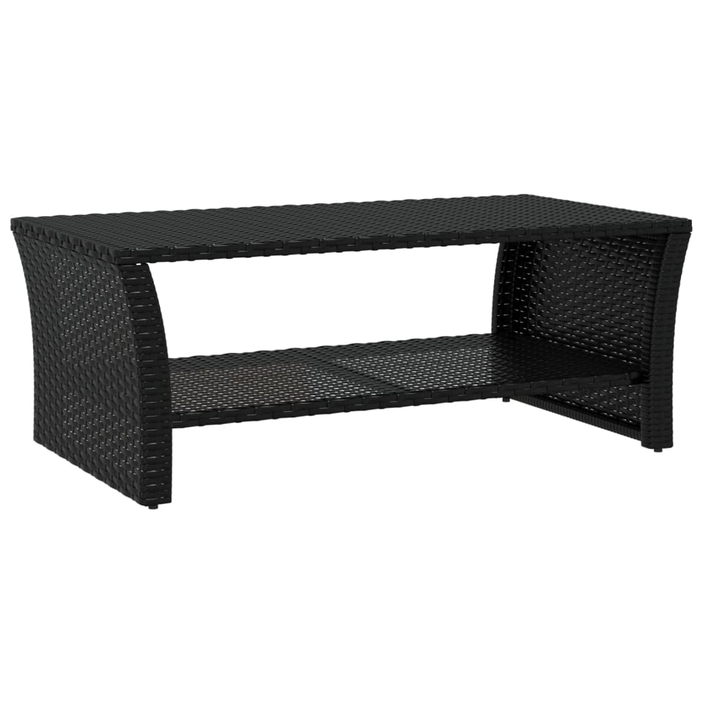vidaXL Sohvapöytä musta 100x50x40 cm polyrottinki