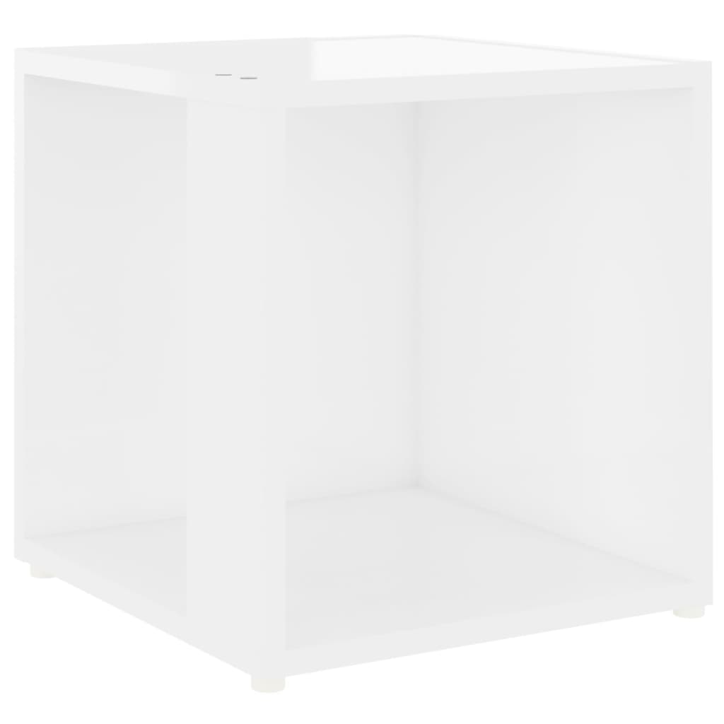 vidaXL Sivupöytä korkeakiilto valkoinen 33x33x34,5 cm lastulevy