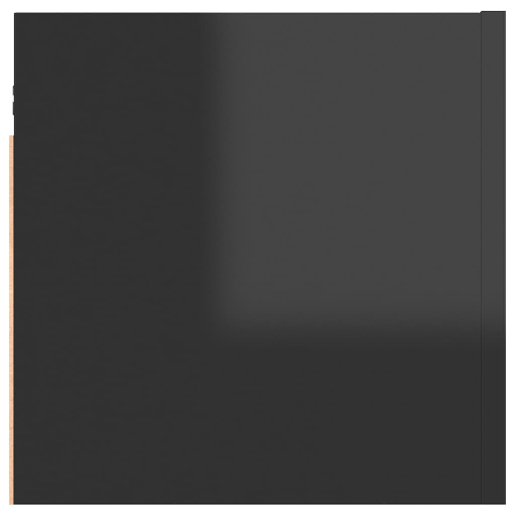 vidaXL Yöpöytä korkeakiilto musta 30,5x30x30 cm lastulevy