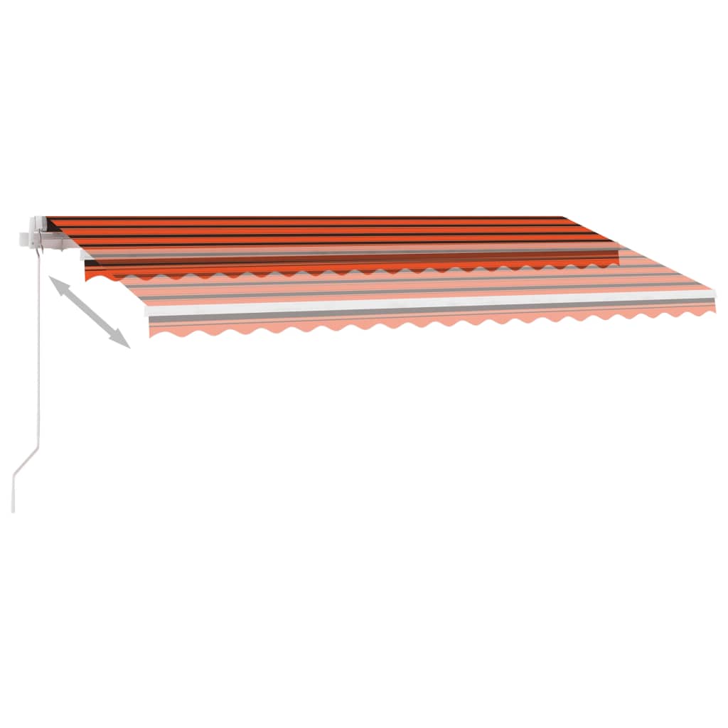 vidaXL Käsin sisäänkelattava markiisi LEDillä 400x300 cm oranssiruskea