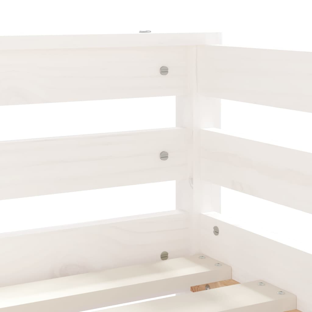 vidaXL Lasten sängynrunko laatikoilla valkoinen 70x140 cm täysi mänty