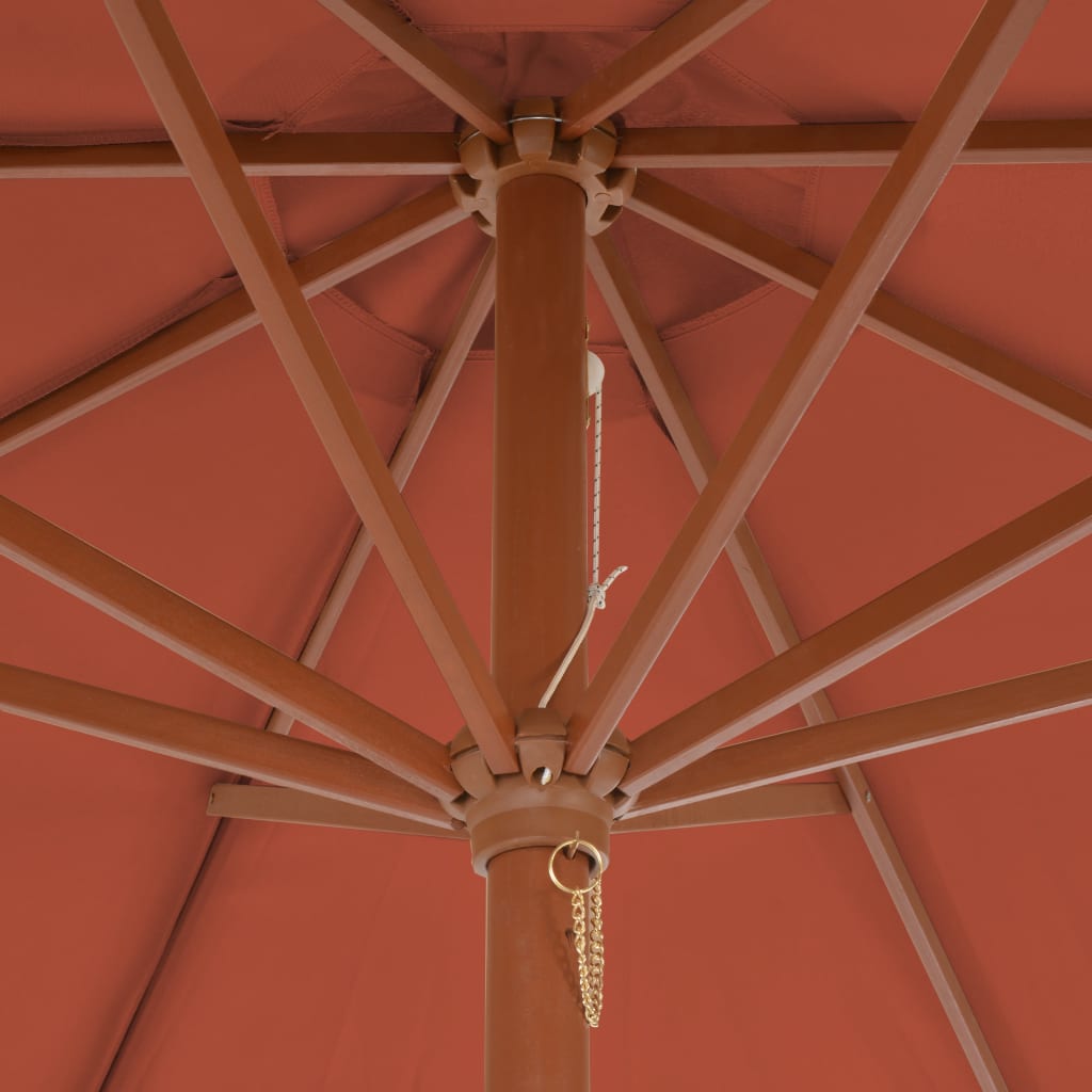 vidaXL Aurinkovarjo puurunko 300 cm terrakotta