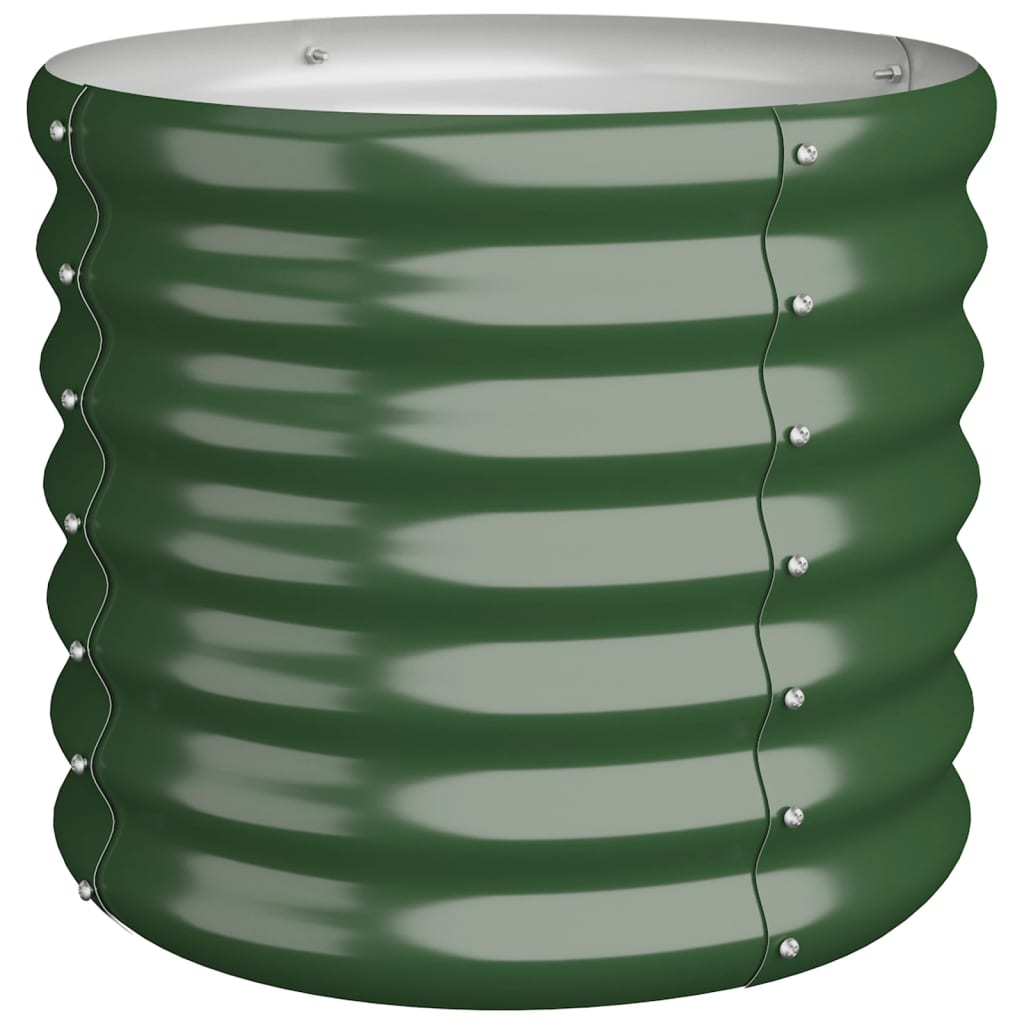 vidaXL Puutarhakukkalaatikko jauhemaalattu teräs 40x40x36 cm vihreä