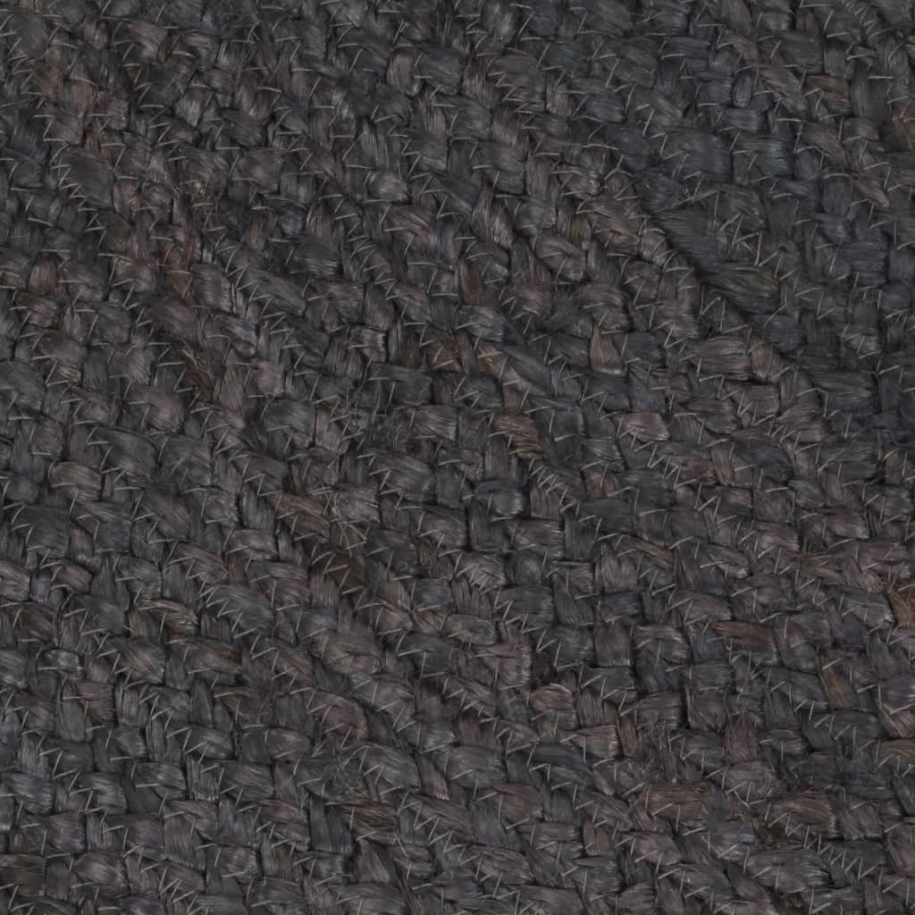 vidaXL Käsintehty pyöreä juuttimatto 180 cm tummanharmaa