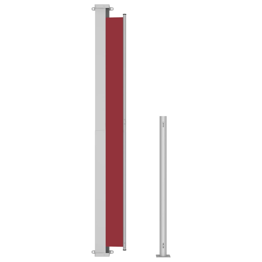 vidaXL Sisäänvedettävä terassin sivumarkiisi 220x500 cm punainen