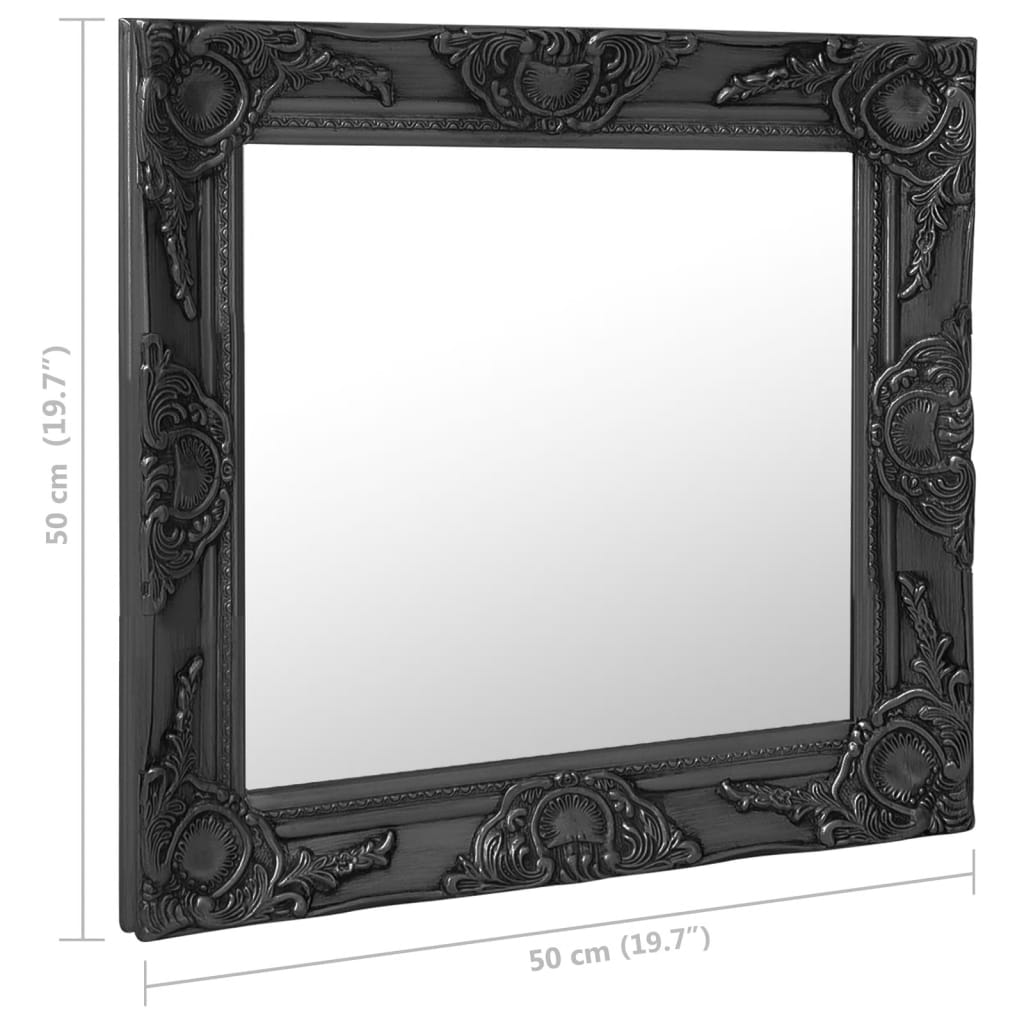 vidaXL Seinäpeili barokkityylinen 50x50 cm musta