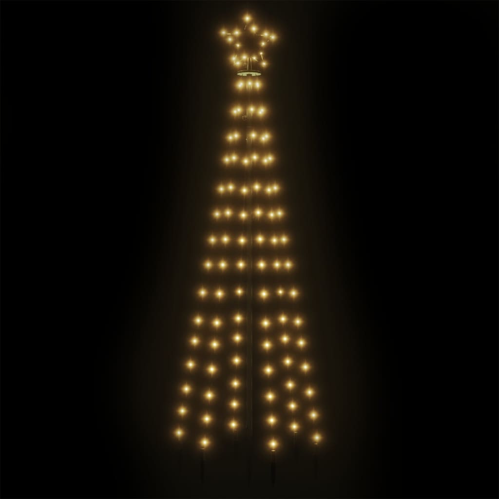 vidaXL Kartio joulukuusi 108 lämpimän valkoista LED-valoa 70x180 cm