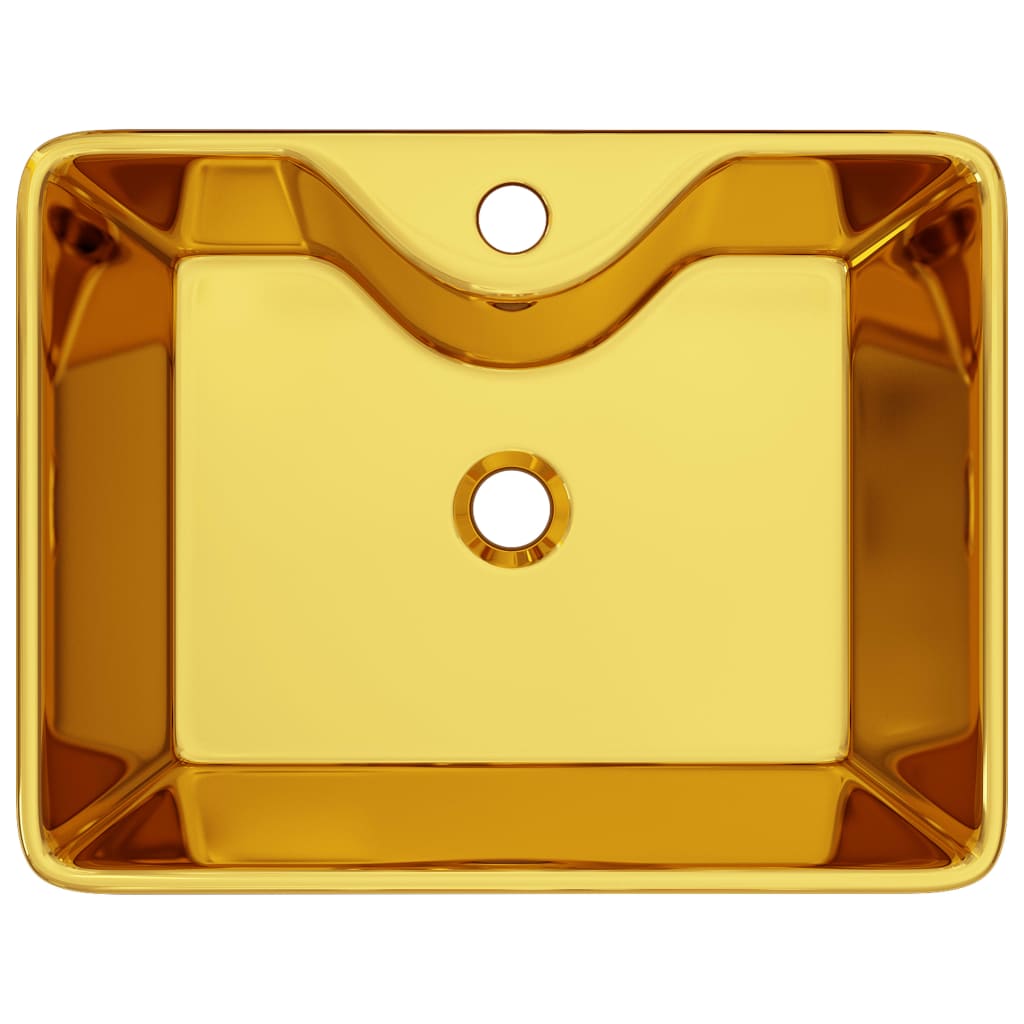 vidaXL Pesuallas hanareiällä 48x37x13,5 cm keraaminen kulta
