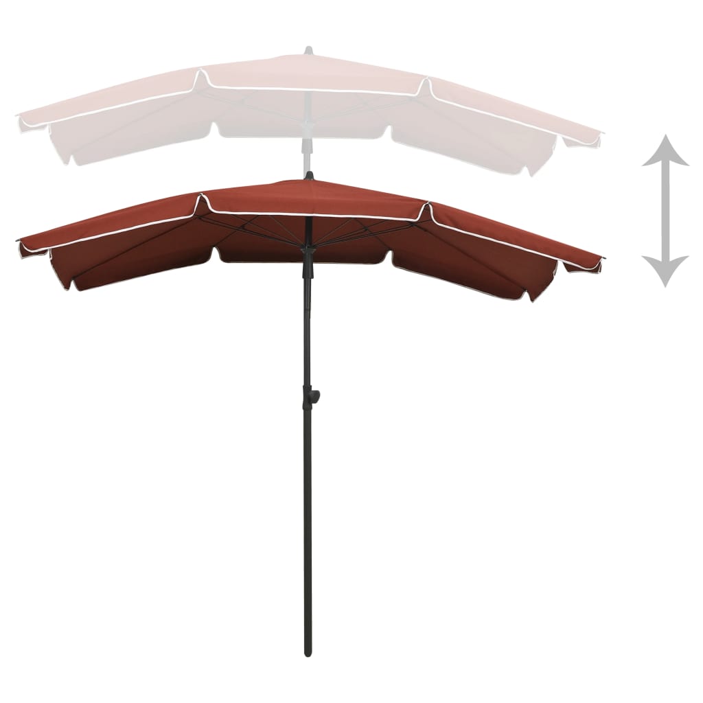 vidaXL Puutarhan aurinkovarjo tangolla 200x130 cm terrakotta