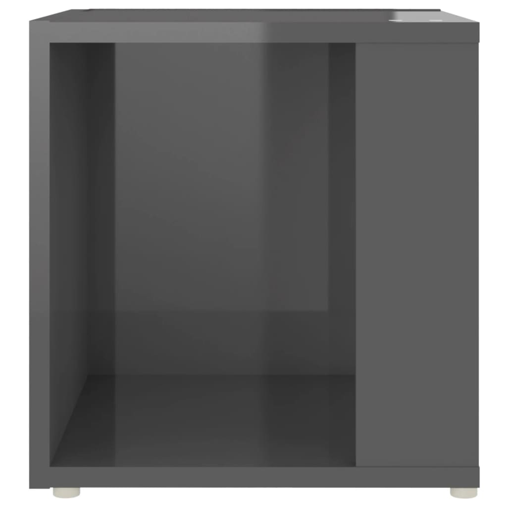 vidaXL Sivupöytä korkeakiilto harmaa 33x33x34,5 cm lastulevy
