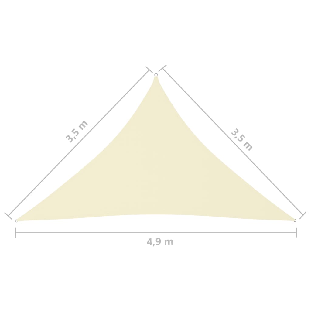 vidaXL Aurinkopurje Oxford-kangas kolmio 3,5x3,5x4,9 m kerma