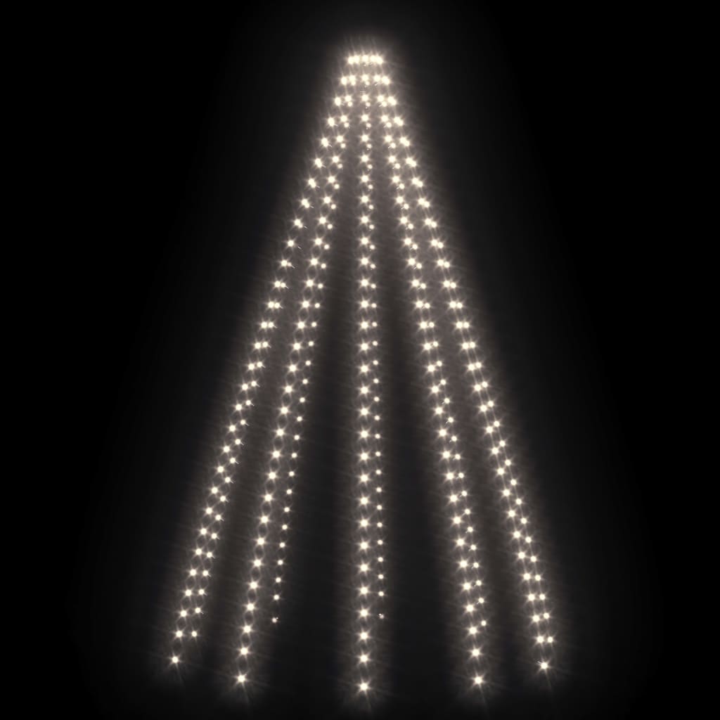 vidaXL Joulukuusen valoverkko 250 LED-valoa kylmä valkoinen 250 cm
