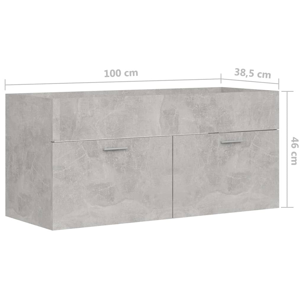 vidaXL Kylpyhuoneen kalustesarja betoninharmaa lastulevy