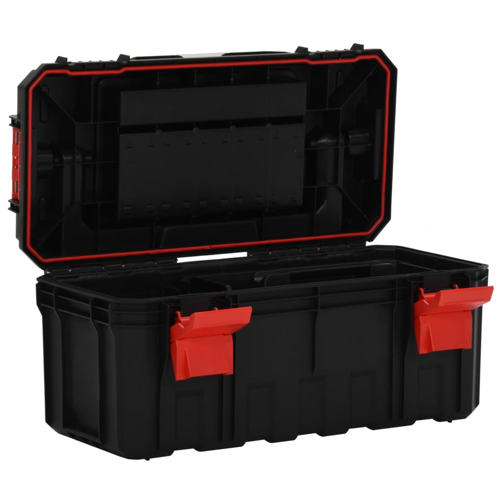 vidaXL Työkalulaatikko musta ja punainen 55x28x26,5 cm