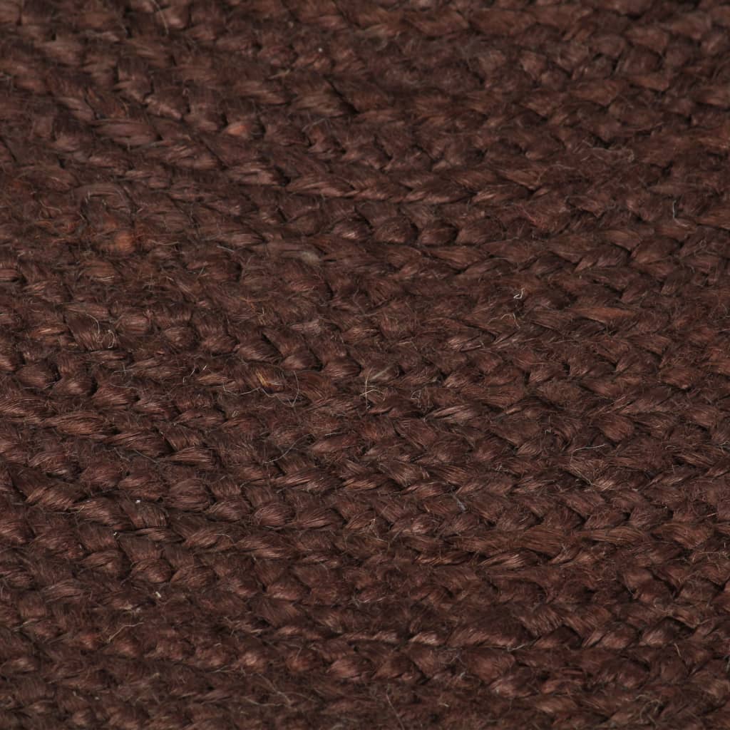 vidaXL Käsintehty pyöreä juuttimatto 90 cm ruskea