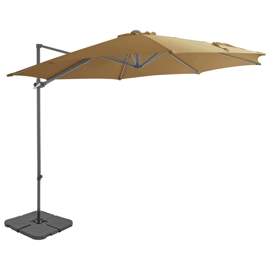 vidaXL Päivänvarjo kannettavalla pohjalla ruskeanharmaa