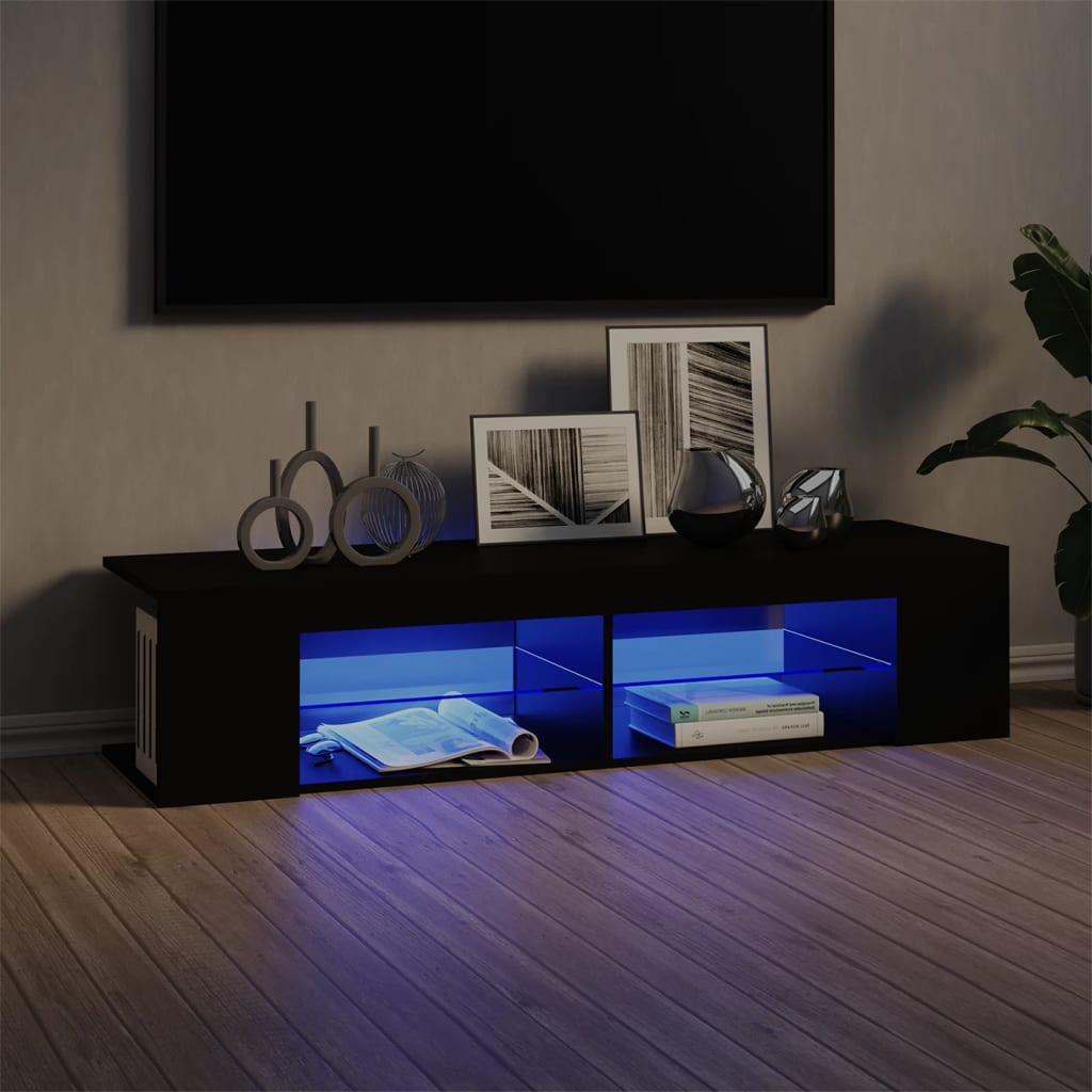 vidaXL TV-taso LED-valoilla musta 135x39x30 cm