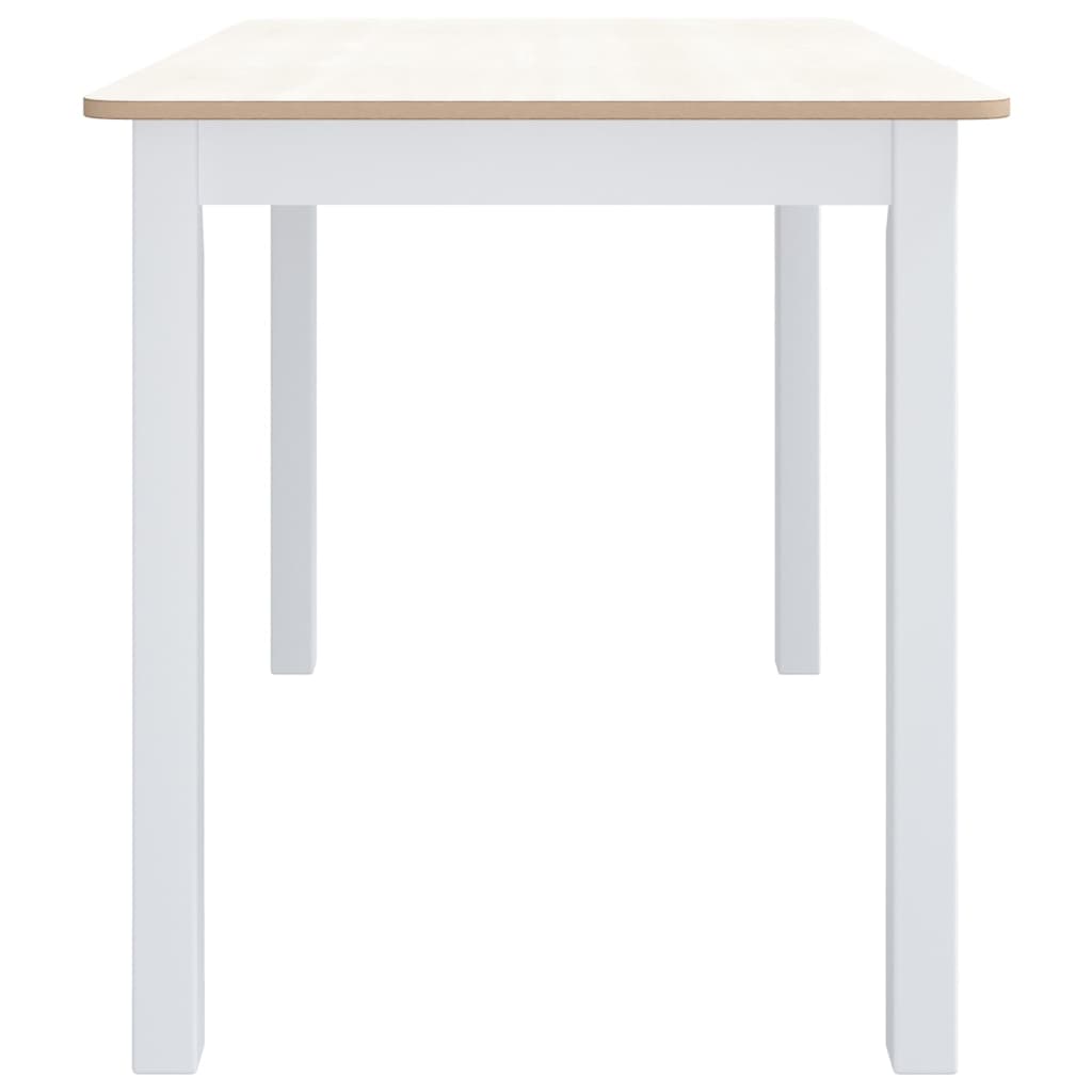 vidaXL Ruokapöytä valkoinen ja ruskea 114x71x75 cm kumipuu