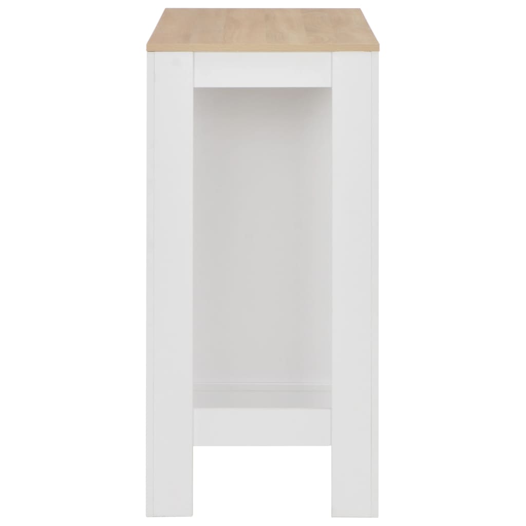 vidaXL Baaripöytä hyllyllä valkoinen 110x50x103 cm