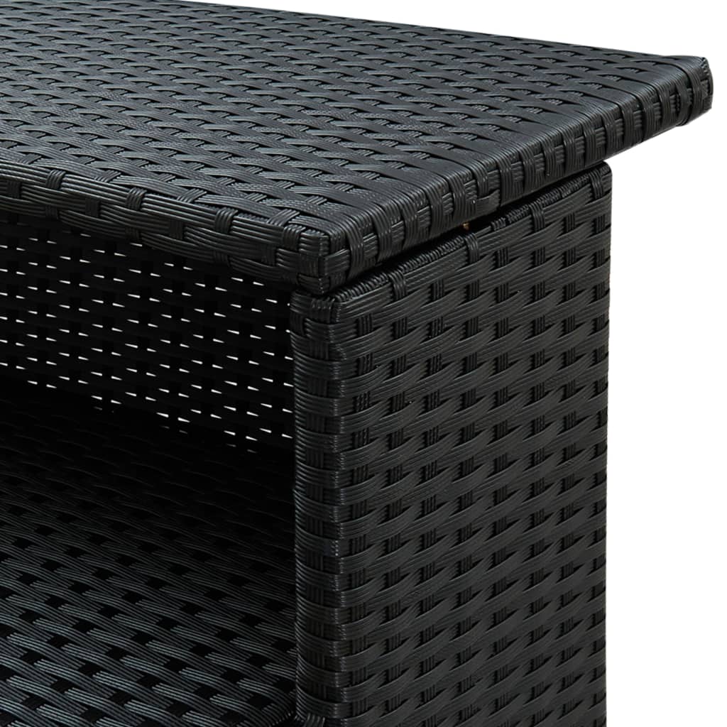 vidaXL Puutarhan baaripöytä musta 120x55x110 cm polyrottinki