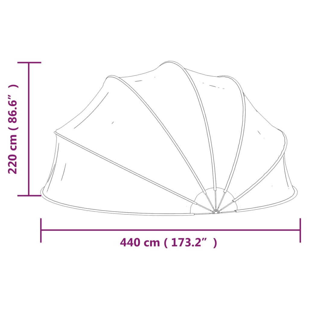 vidaXL Uima-altaan kupoli 440x220 cm