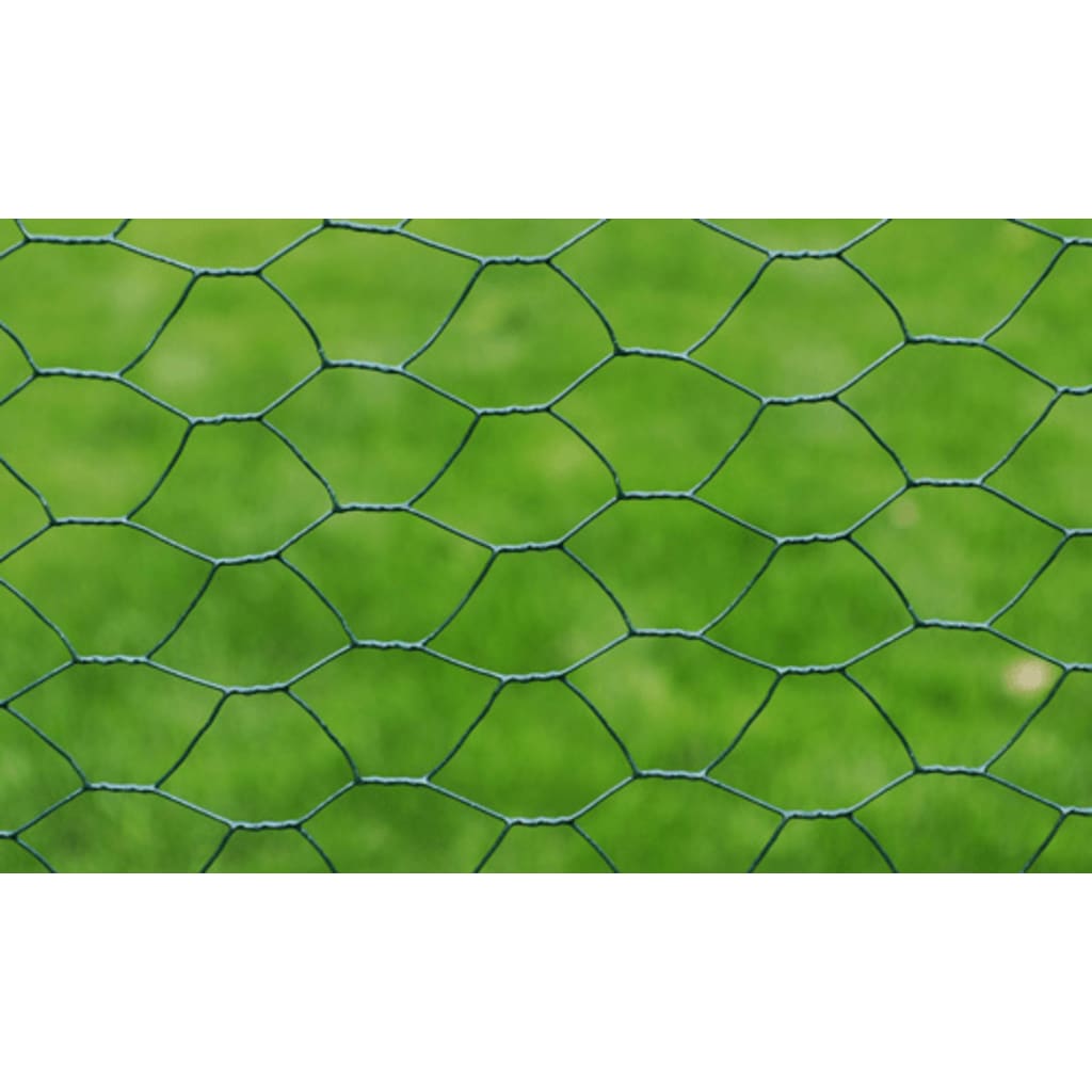 vidaXL Kanaverkko galvanoitu PVC pinnoitteella 25x0,5 m vihreä
