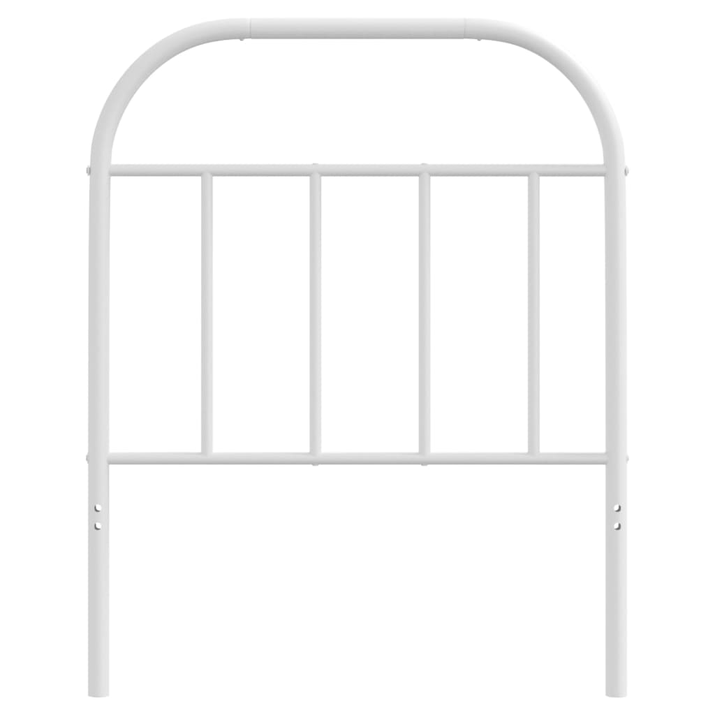 vidaXL Metallinen sängynpääty valkoinen 75 cm