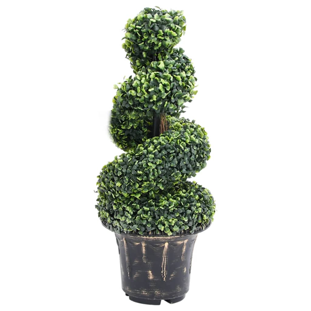 vidaXL Tekokasvi puksipuuspiraali ruukulla vihreä 89 cm