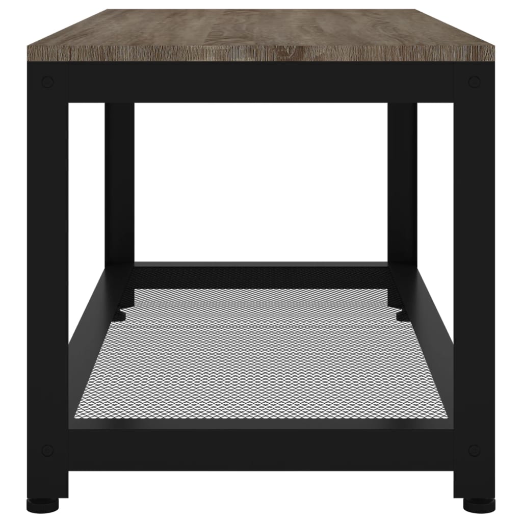 vidaXL Sohvapöytä harmaa ja musta 90x45x45 cm MDF ja rauta