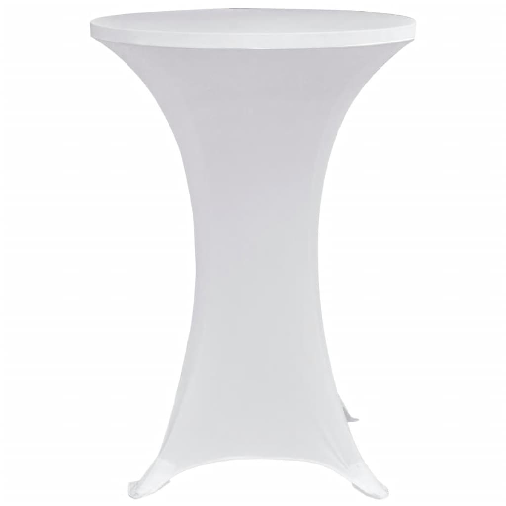 vidaXL Seisovan pöydän päällyste Ø70 cm valkoinen venyvä 4 kpl