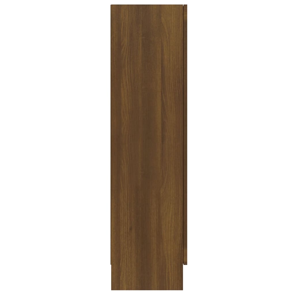 vidaXL Vitriinikaappi ruskea tammi 82,5x30,5x115 cm tekninen puu