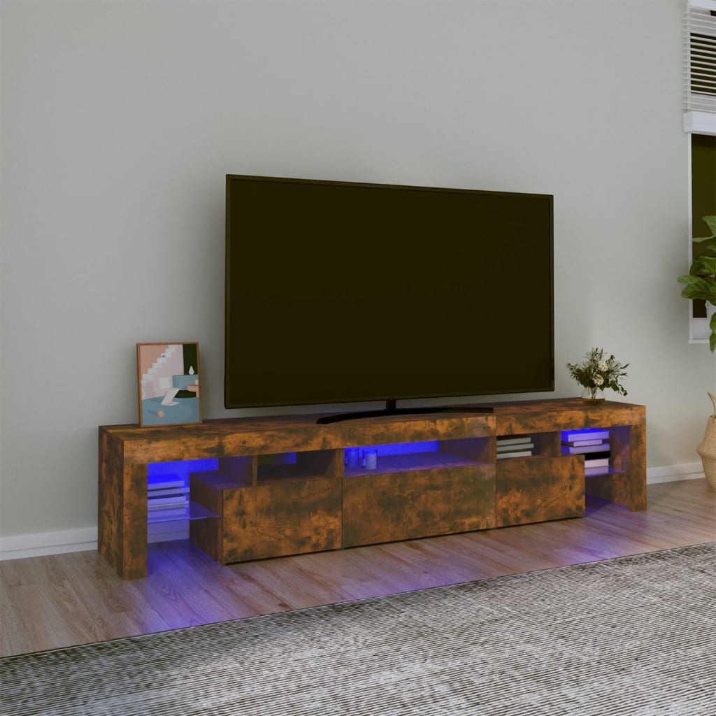 vidaXL TV-taso LED-valoilla savutammi 200x36,5x40 cm