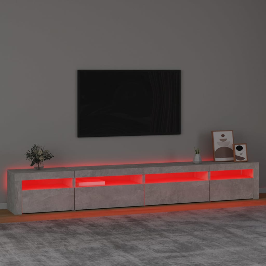 vidaXL TV-taso LED-valoilla betoninharmaa 270x35x40 cm