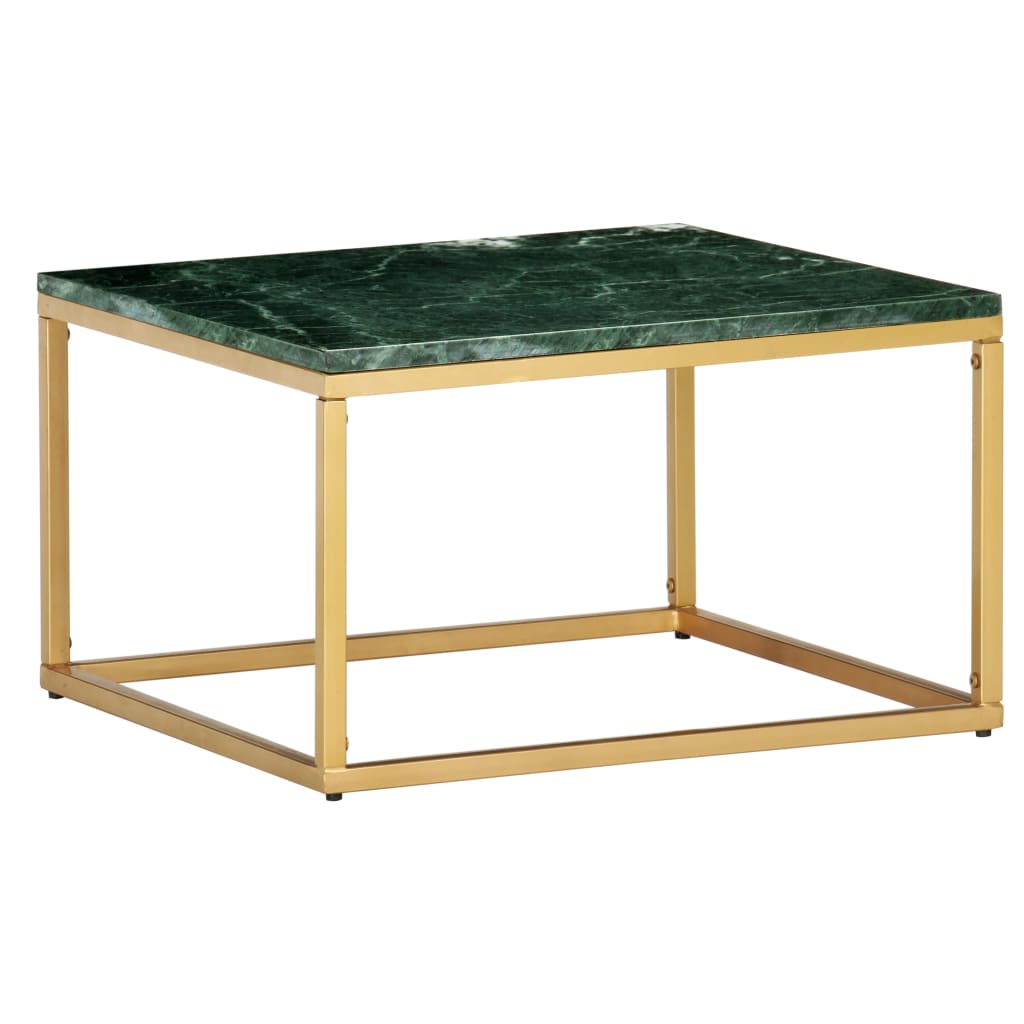vidaXL Sohvapöytä vihreä 60x60x35 cm aito kivi marmorikuviolla