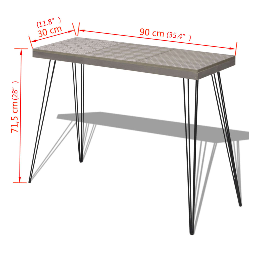 vidaXL Konsolipöytä 90x30x71,5 cm harmaa