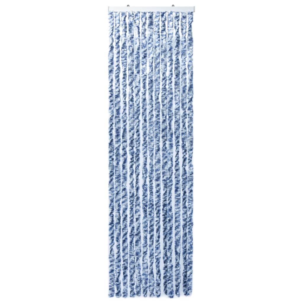 vidaXL Hyönteisverho sininen, valkoinen ja hopea 56x185 cm Chenille