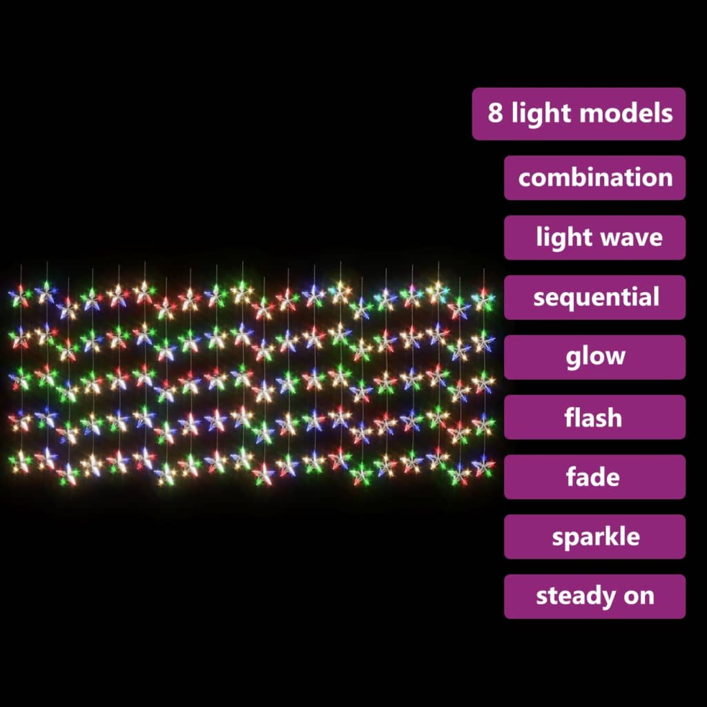 vidaXL LED-valoverho tähtikeijuvalot 500 LEDiä värikäs