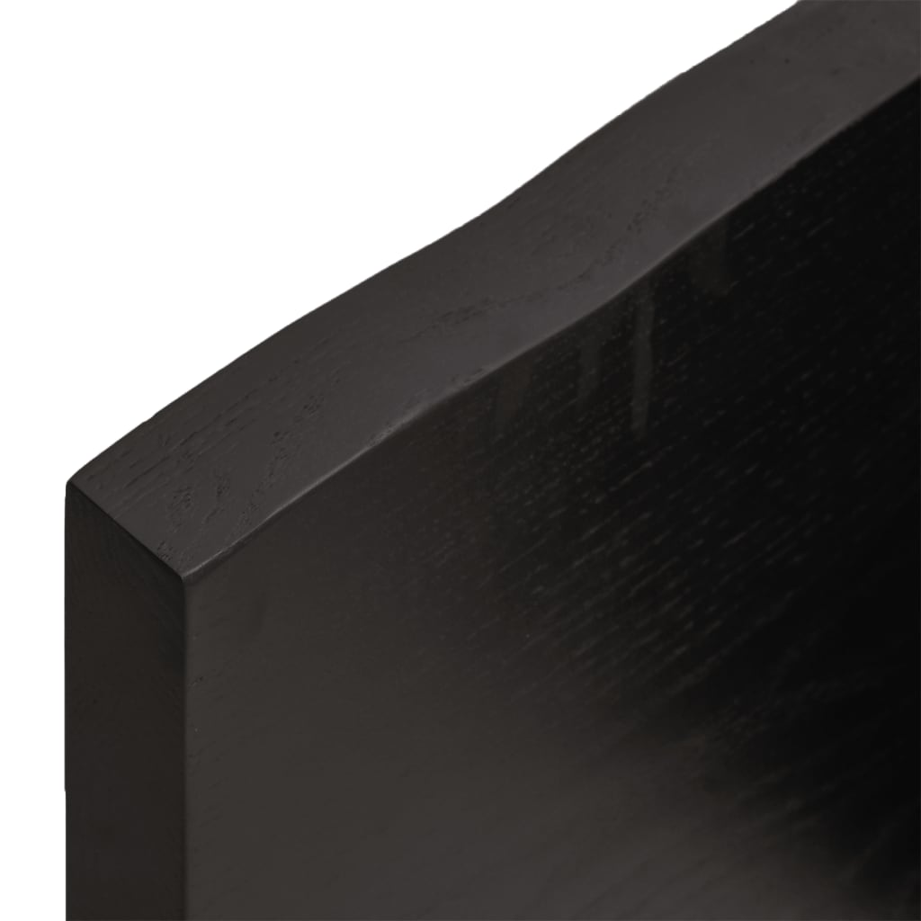 vidaXL Pöytälevy tummanruskea 80x50x(2-4) cm käsitelty täystammi