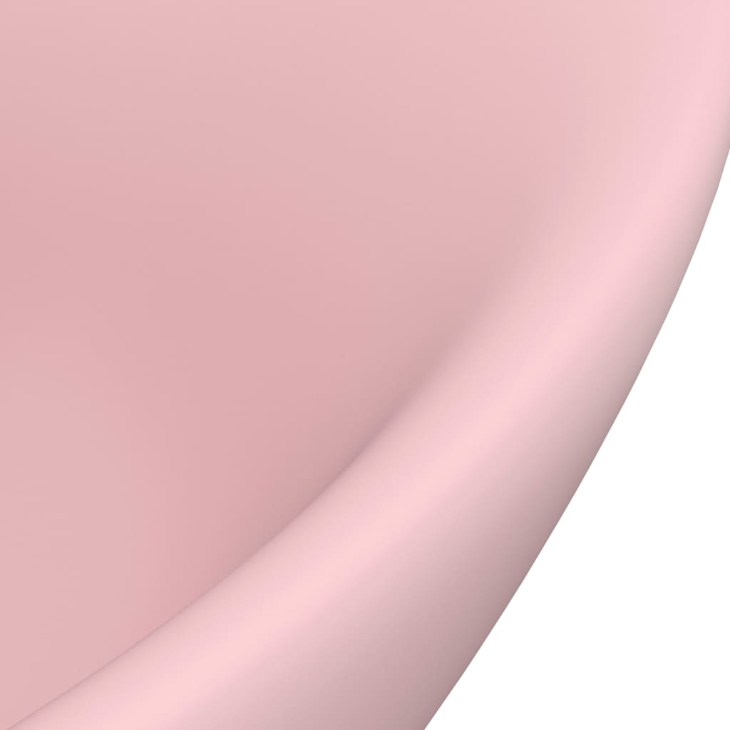 vidaXL Ylellinen pesuallas ovaali matta pinkki 58,5x39 cm keraami