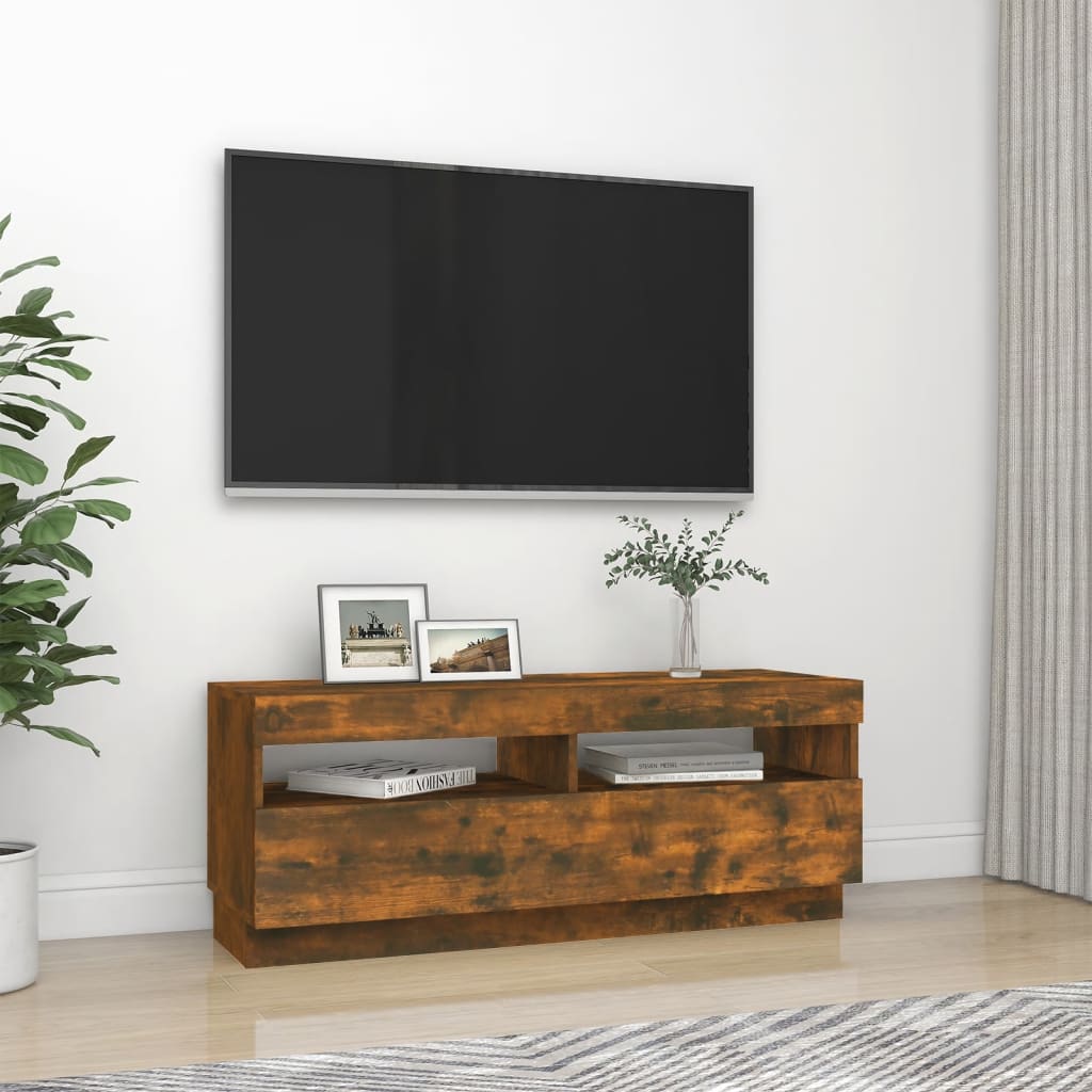vidaXL TV-taso LED-valoilla savutammi 100x35x40 cm