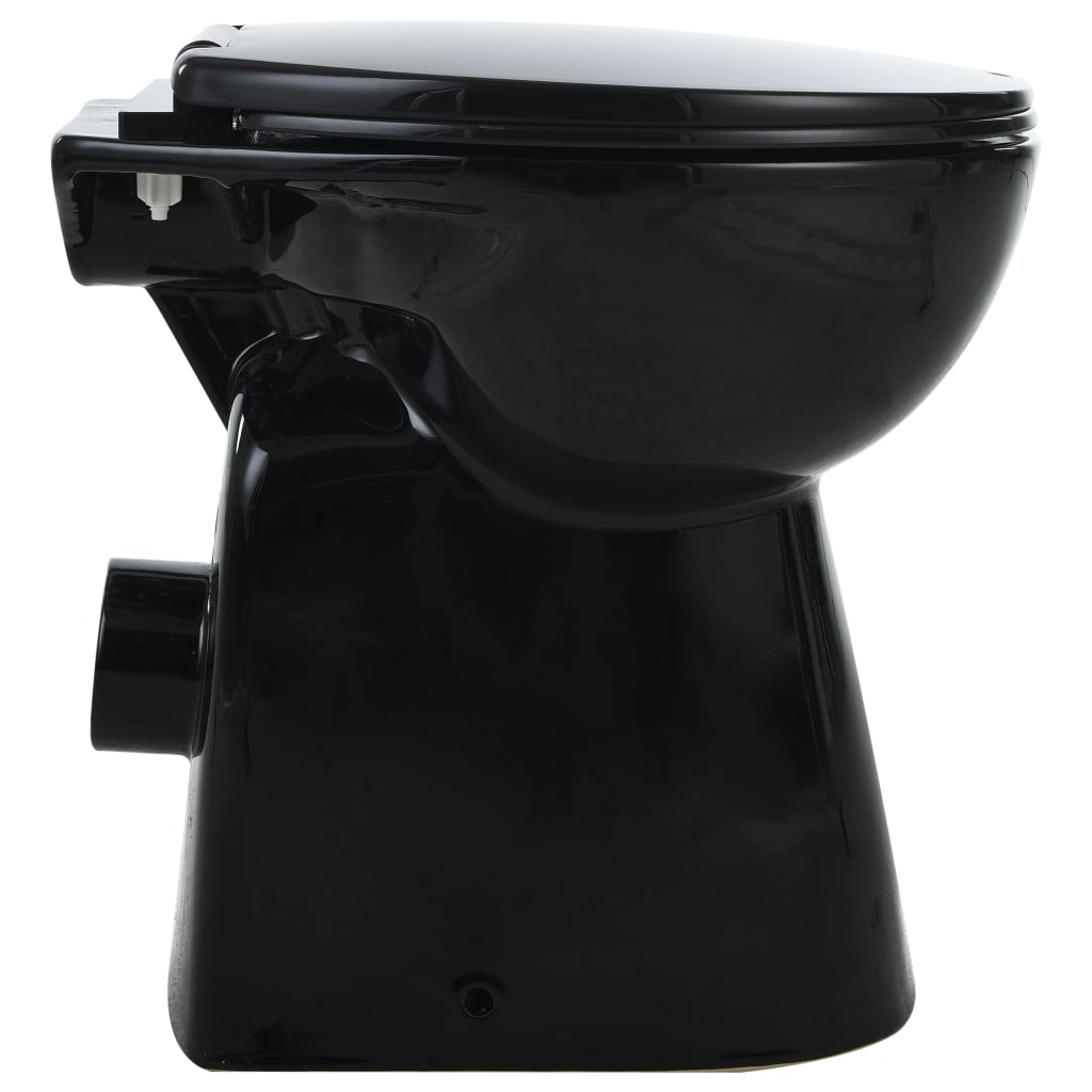 vidaXL Korkea reunaton WC Soft Close 7 cm korkeampi keraaminen musta