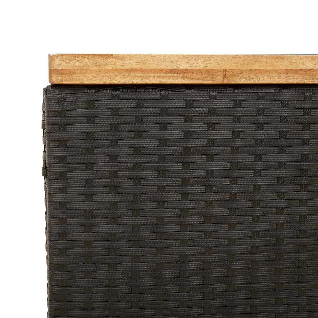 vidaXL Puutarhan säilytyslaatikko musta 80x40x48 cm polyrottinki