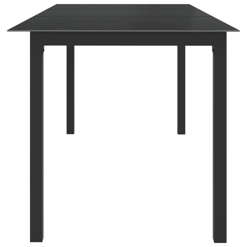 vidaXL Puutarhapöytä musta 190x90x74 cm alumiini ja lasi