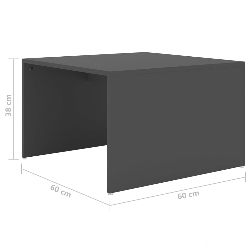 vidaXL 3-osainen Sohvapöytäsarja harmaa 60x60x30 cm lastulevy