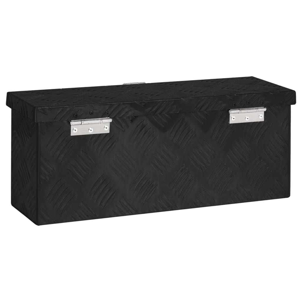 vidaXL Säilytyslaatikko musta 50x15x20,5 cm alumiini