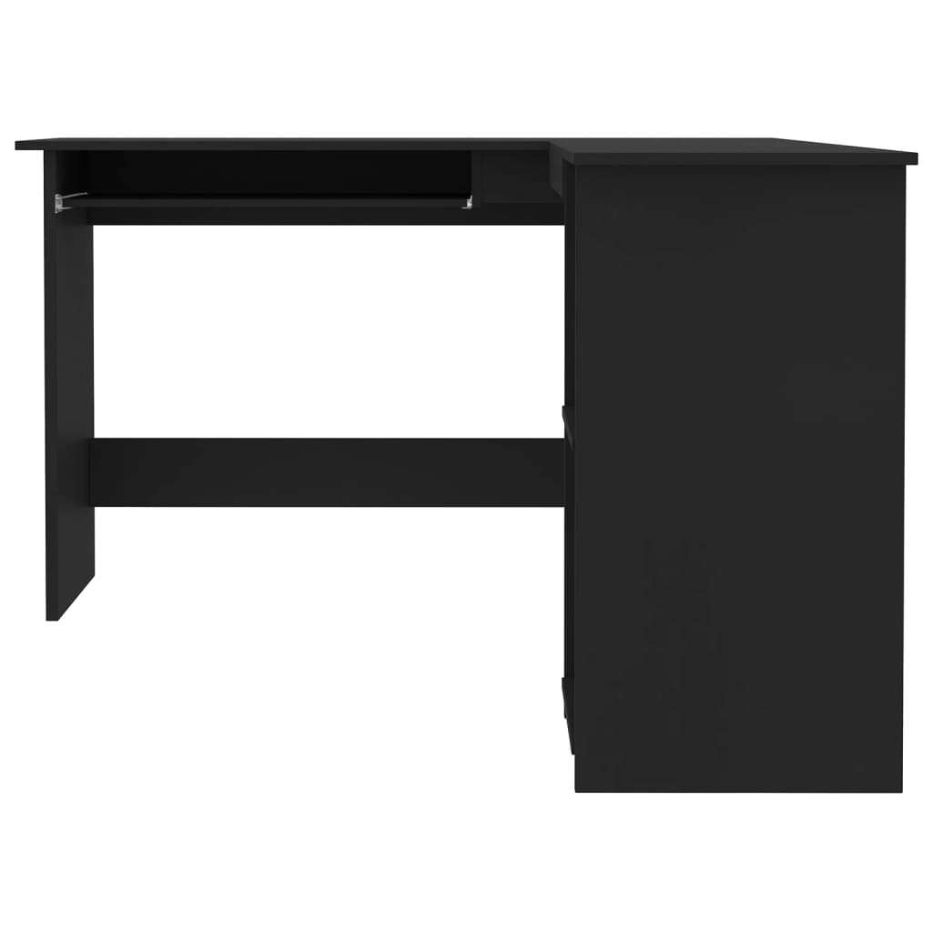 vidaXL L-muotoinen kulmapöytä musta 120x140x75 cm lastulevy